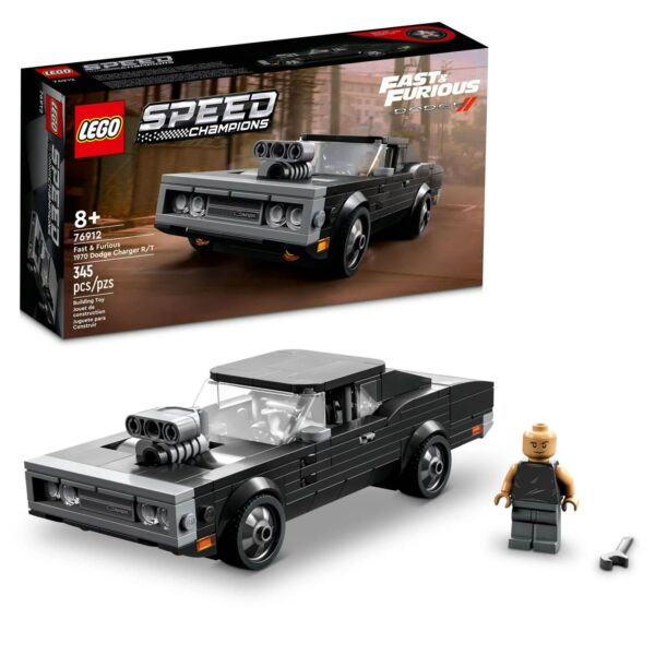 LEGO Speed Champions Fast & Furious 1970 Dodge Charger R_T 76912, Toy Muscle Car Model Kit for Kids, Collectible Set with Dominic Toretto Minifigure