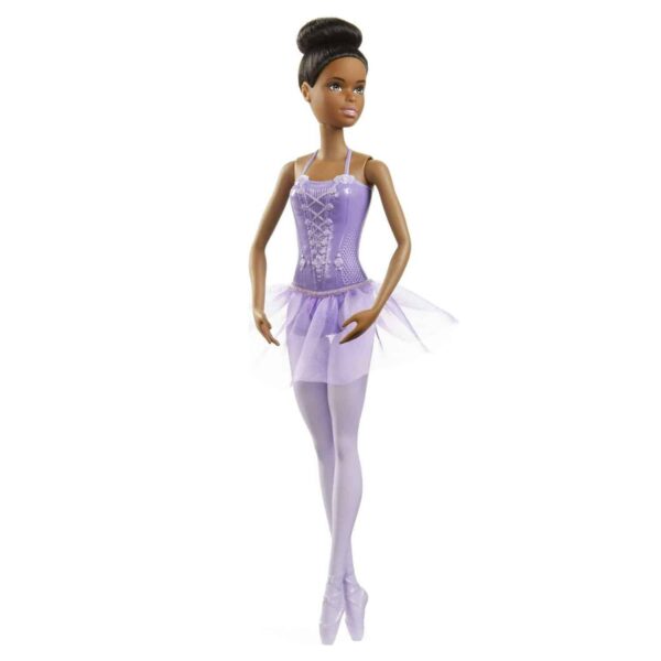 Barbie Ballerina Doll in Purple Tutu with Black Hair, Brown Eyes, Ballet Arms & Sculpted Toe Shoes