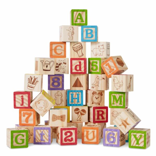 Best Choice Products 40-Piece Kids Wooden ABC Block Set