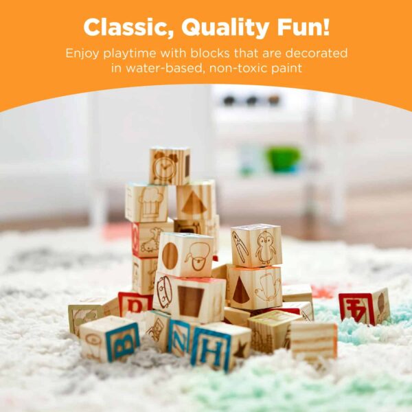 Best Choice Products 40-Piece Kids Wooden ABC Block Set - Image 2