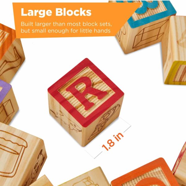 Best Choice Products 40-Piece Kids Wooden ABC Block Set - Image 4